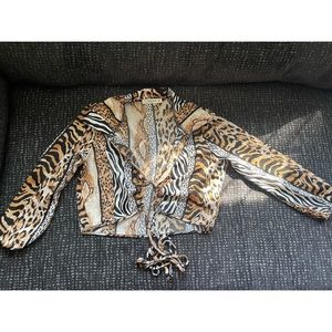Animal print long sleeve top